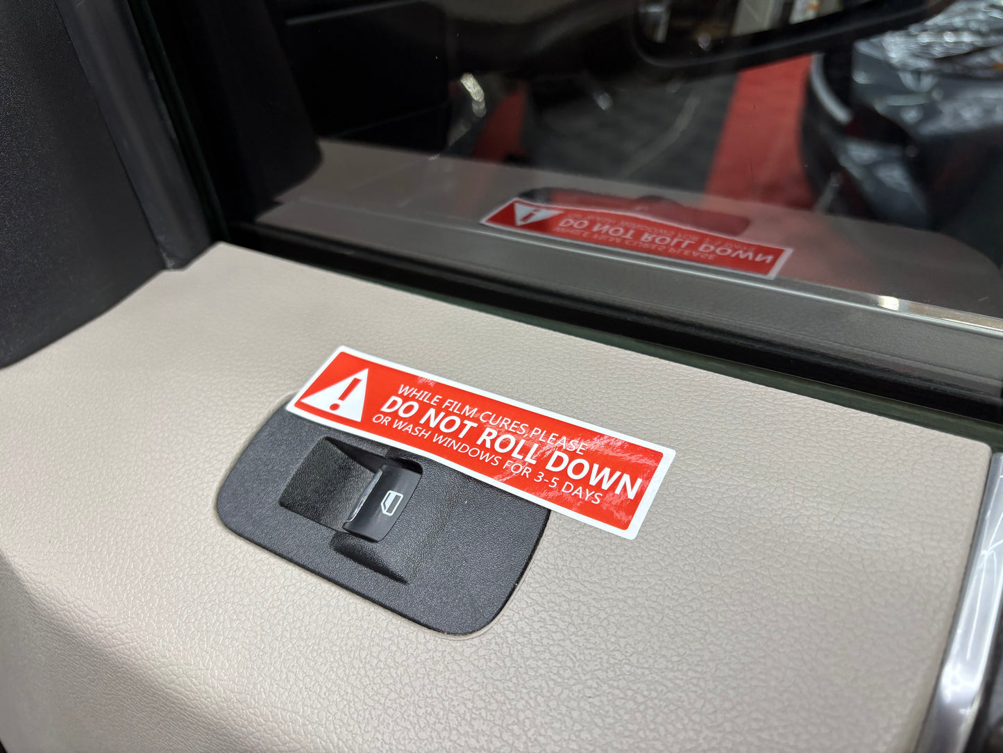 Do Not Roll Down Stickers Red